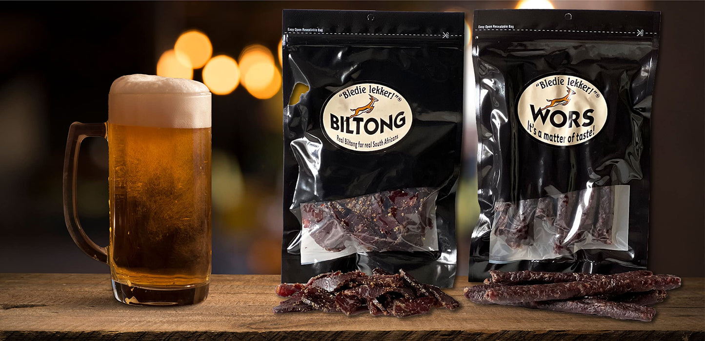 Bledie Lekker Biltong Droewors Bundle (8Oz + 8Oz) Real South African Style