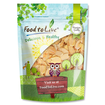 Food to Live Dry Roasted Blanched Sliced Almonds with Himalayan Salt, 6 Ounces - Perfectly Oven Toasted for Maximum Flavor, Ligh