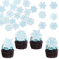 Gyufise 60Pcs Edible Snowflake Cupcake Toppers and Cake Decorations - Wafer Paper Sprinkles for Christmas Winter Holiday Theme P