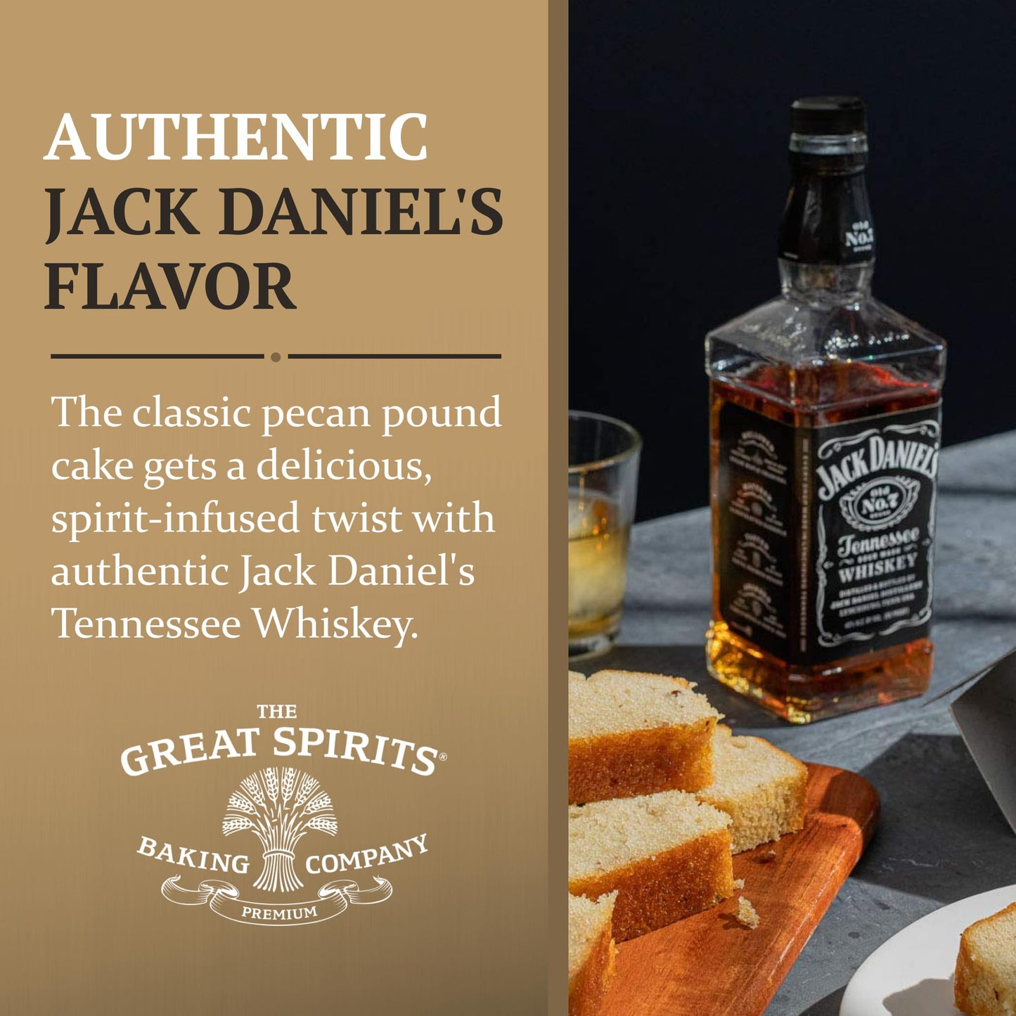 The Great Spirits Baking Co. spirit-inspired flavor Pecan Cake, Authentic Dessert, 10 oz, Kosher Dairy