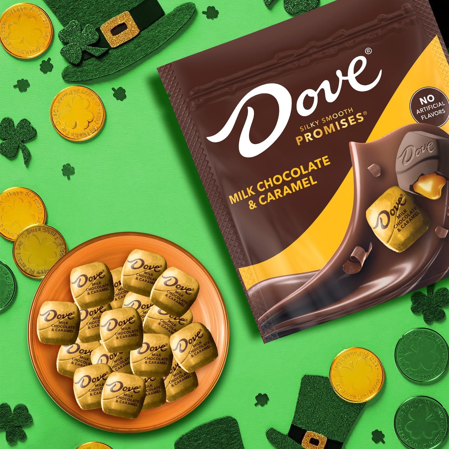 Dove Promises Milk Chocolate Caramel St. Patricks Day Candy, 6.74 Oz Bag (Pack Of 8)