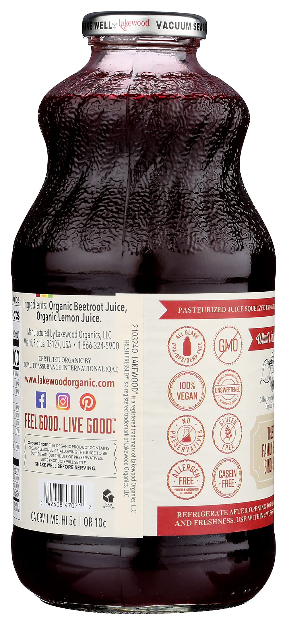 Lakewood Juice Beet Pure Org