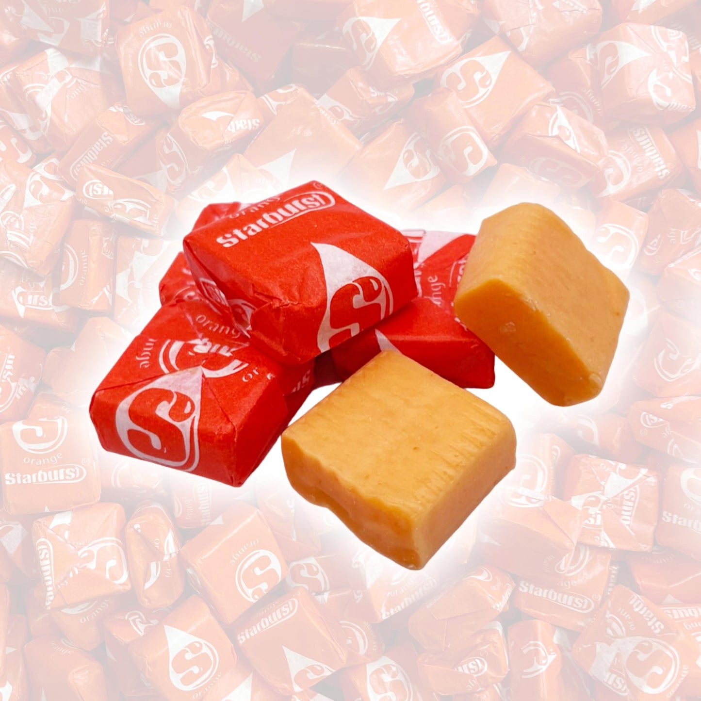 YUMMYLAND Starburst Orange Chewy Candy, 1 LB, Soft Fruit Chews, Individually Wrapped, Bulk Candies
