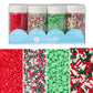Sweets Indeed Christmas Sprinkles Mix - Edible Jimmies, Nonpareils & Sugar Pearls - 10.90 oz - Holiday Blend - Christmas Color