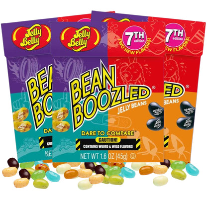 Needzo Jelly Bean BeanBoozled Game 7th Edition, Small Flip Top Box with Assorted Beans, Weird Flavor Chewy Candies, Pack of 3