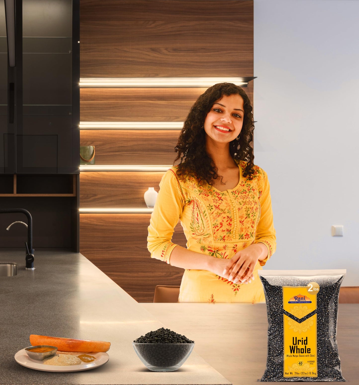 Rani Urid/Urad Whole Black (Matpe Beans with Skin) Indian Lentils 32oz (2lbs) 908g ~ All Natural | Gluten Friendly | Non-GMO | K