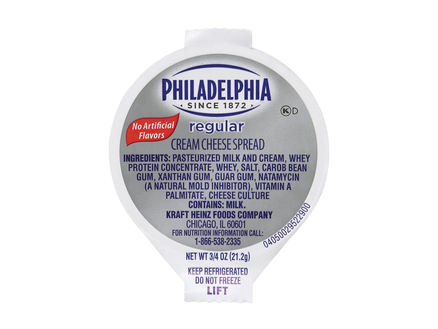 Kraft Philadelphia Original Cream Cheese Spread - Cup, 3/4 Ounce -- 100 per case. by Philadelphia