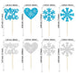Gyufise 24Pcs Snowflake Cupcake Topper Blue Silver Glitter Winter Heart Snow In Love Cake Toppers For Winter Wonderland Wedding