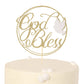 LINLULU Cake Topper - Glitter Gold Dove for First Communion, Baptism, Christening - Model 001 - Paper Decoration