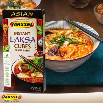 Massel Instant Laksa Bouillon Broth Cubes - No MSG, Gluten-Free Soup Base - 1 Pack (1 x 105g)