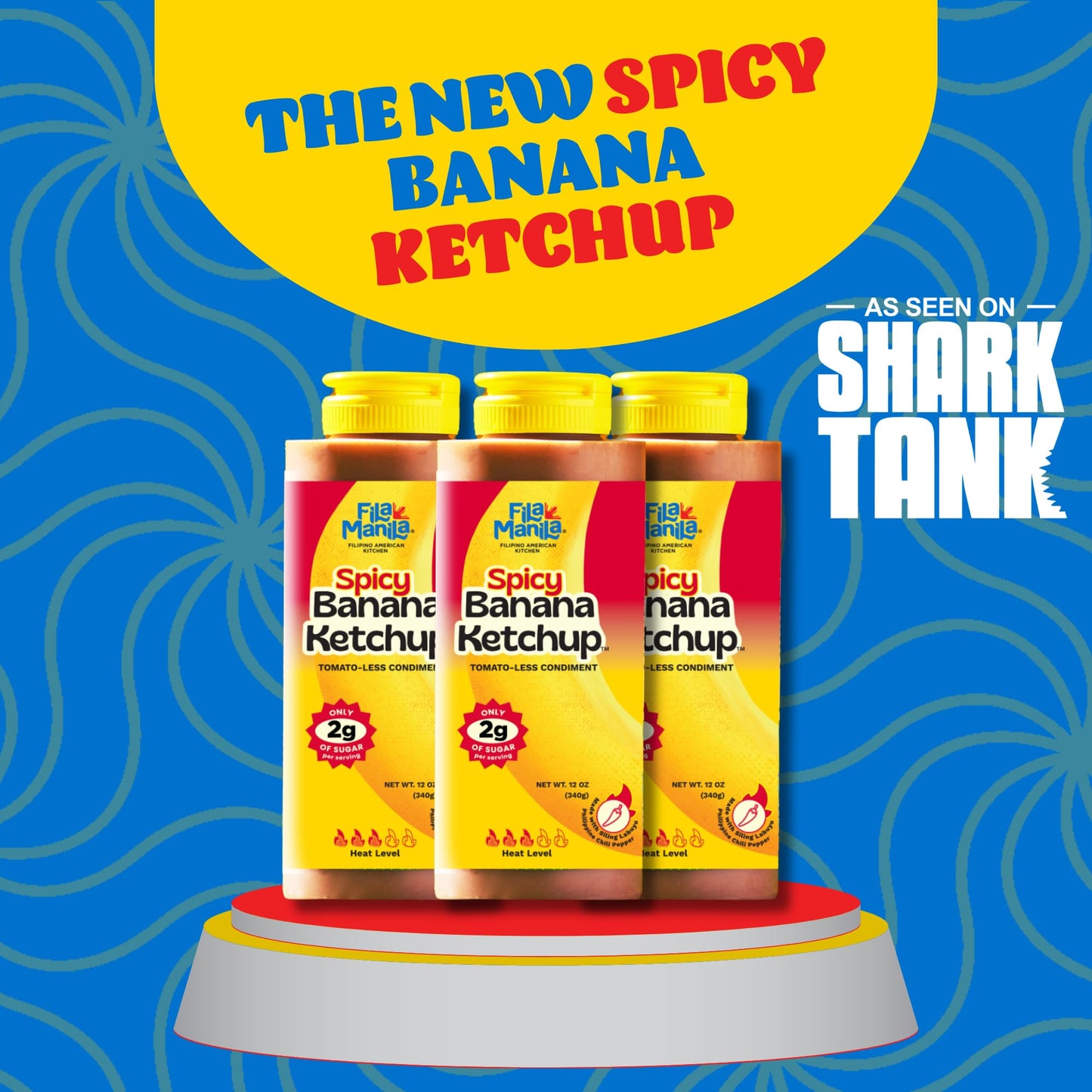 Fila Manila Banana Ketchup - Filipino Sauce & Condiment, Mild, Vegan, No MSG, No Sugar Added, Gluten Free, Dairy Free, Made in t