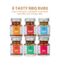 Bbq Rub Gift Set - Spice Gift Set In Enhanced Wooden Box - Great Grilling Gift For Fathers Day, Christmas, Birthday For Him, Dad, Men, Or Her - Unique Barbecue Seasonings (Set Of 6)