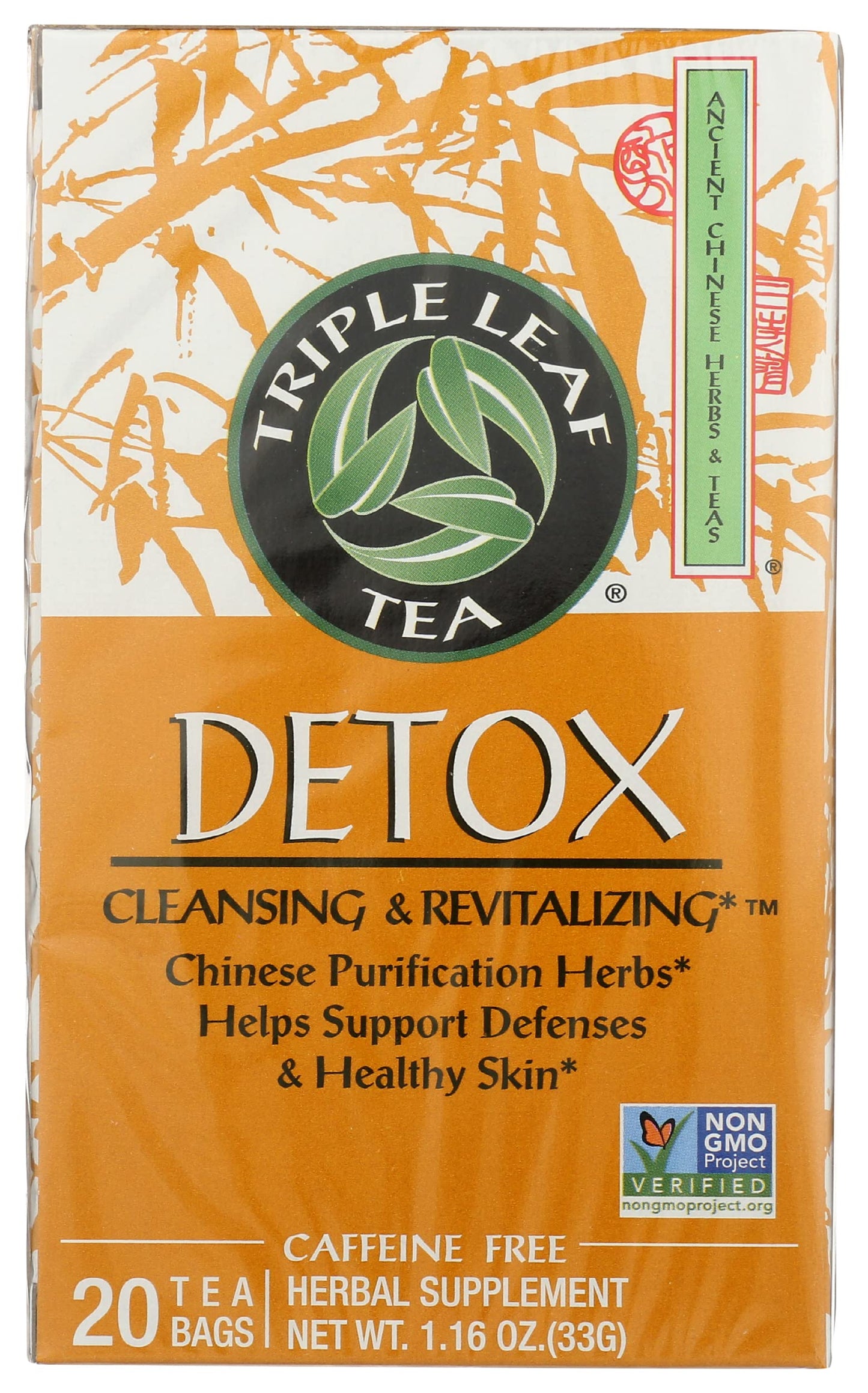Triple Leaf Tea Chinese Medicinal Detox Tea Bags, 20 Count, Pack of 1, Model 00017-0