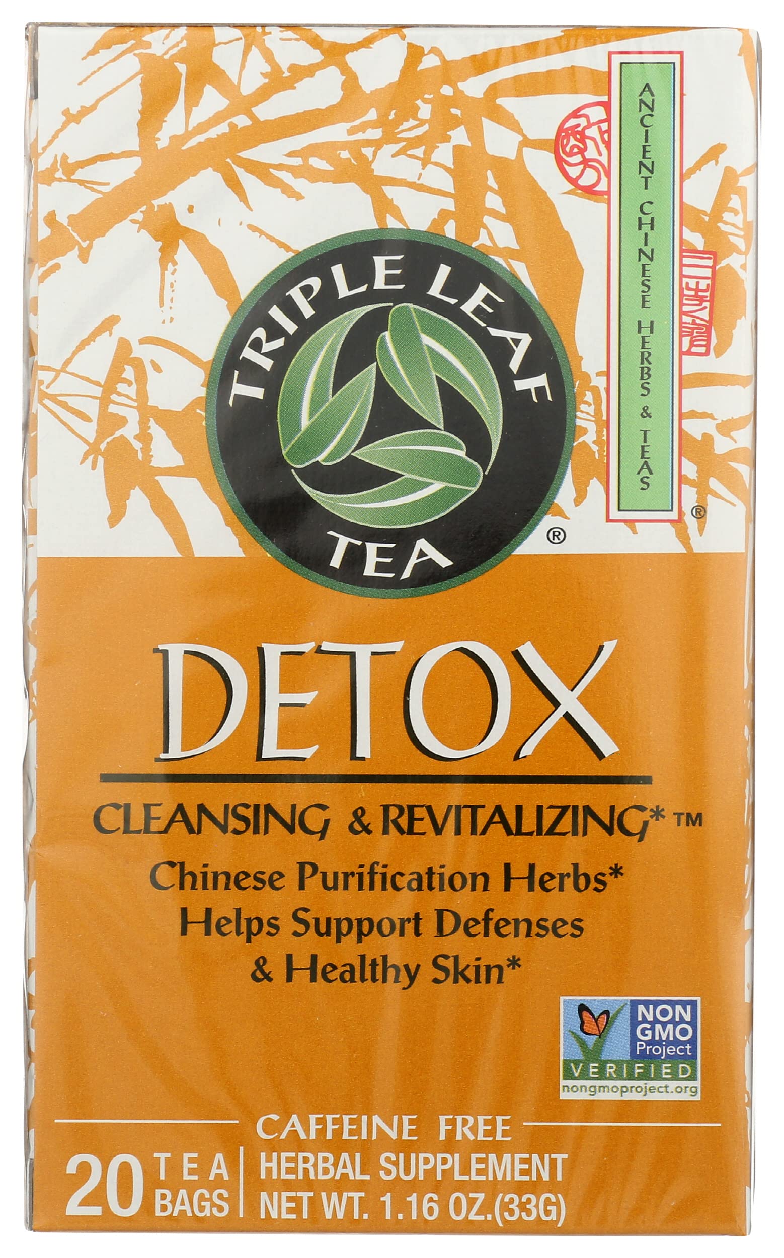 Triple Leaf Tea Chinese Medicinal Detox Tea Bags, 20 Count, Pack of 1, Model 00017-0