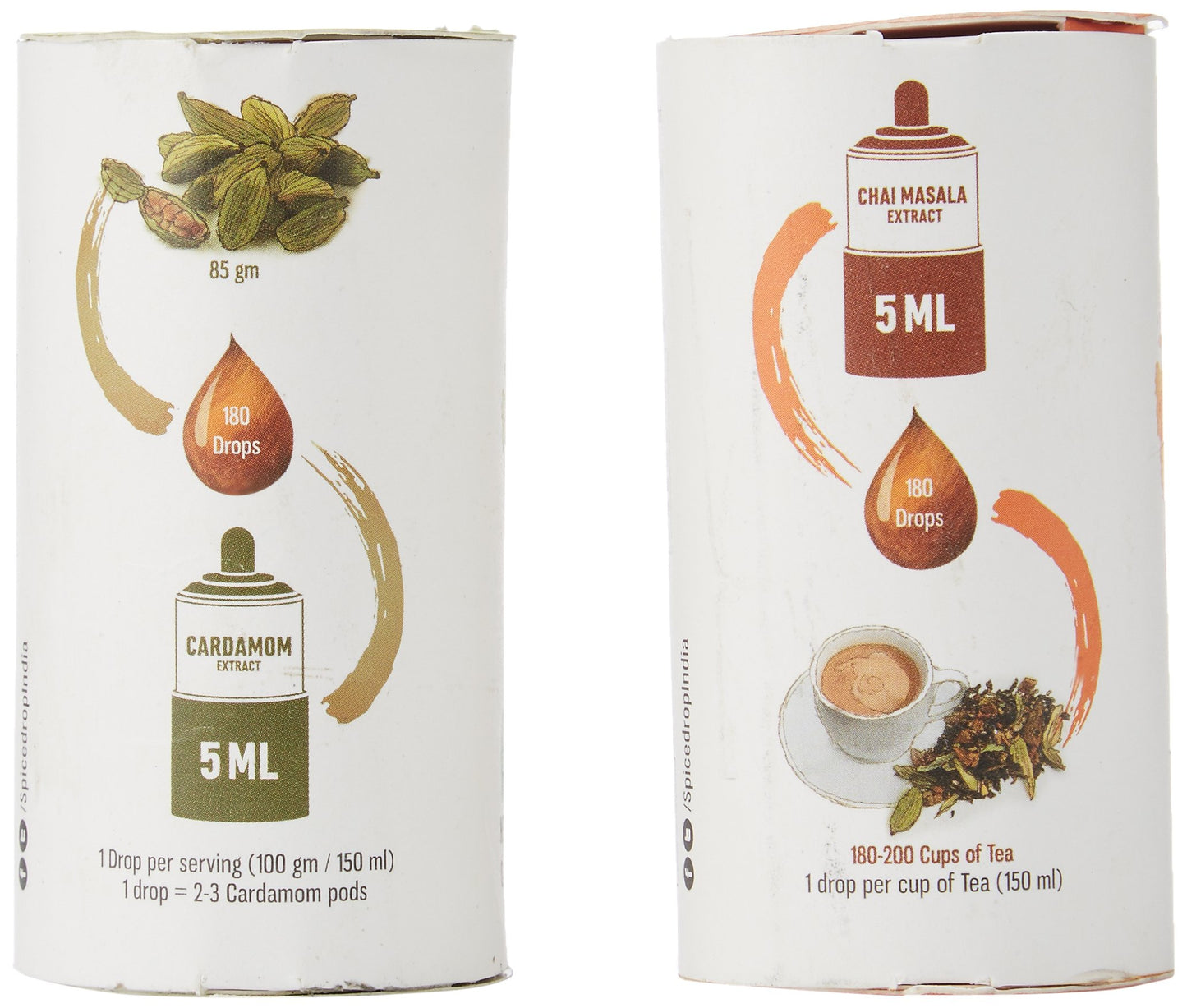 Spice Drop Chai Masala Elaichi Tea Combo | Natural Extract Of Cardamom (Elaichi), Tea Masala (Chai Masala) | For Food, Beverages