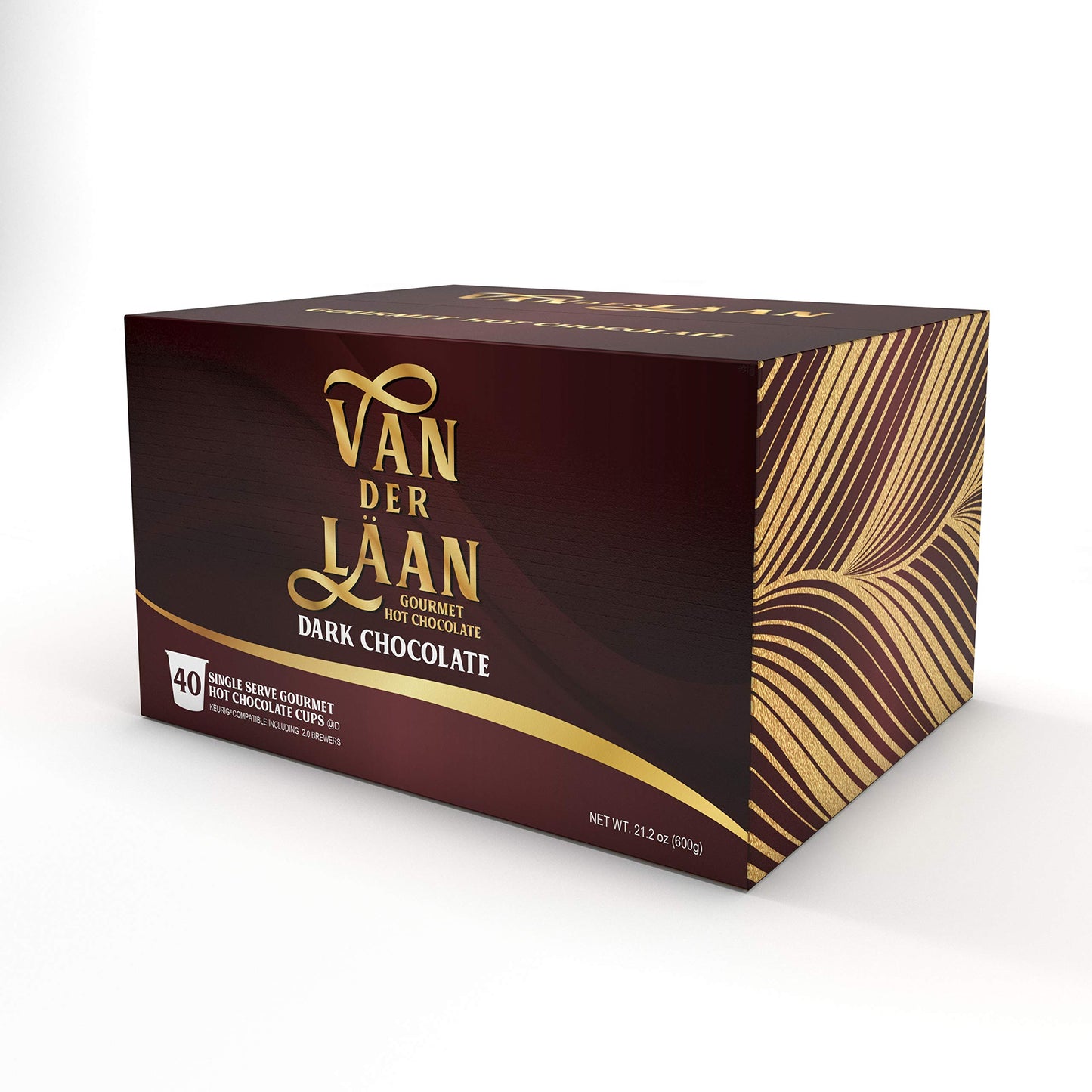 Van Der Laan Chocolate Hot Cocoa Pods  Dark Chocolate Gourmet Dutch Chocolate Compatible with K Cup malt-inspired Including 2.0  40 Count