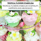 Global Sugar Art Edible Sugar Cake & Cupcake Flowers, 36 Count, Gumpaste, Tropical Flowers with Leaves