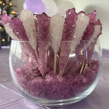 Classic Rock Candy Sticks, Sugar Rock Crystal Lollipops, Individually Wrapped (Pack Of 18, Grape Purple)