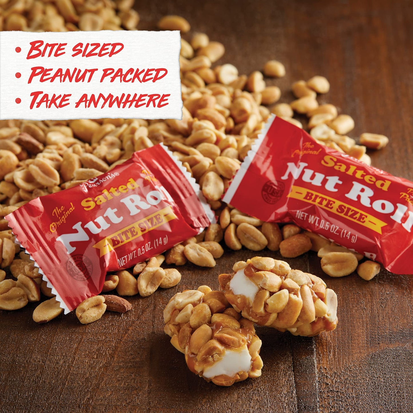 Pearson'S Bite-Size Salted Nut Roll With Caramel Flavor | 23 Oz. Bag | Bulk, Individually Wrapped