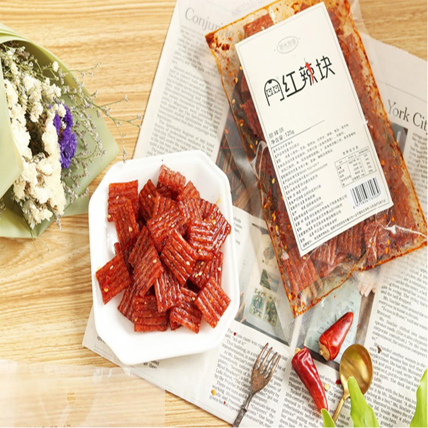 Latiao Gift Pack Spicy Gluten Chinese Speciality Leisure Food Vegan Food Made From Wheat Flour Chilli Spices High Chilli Noodles