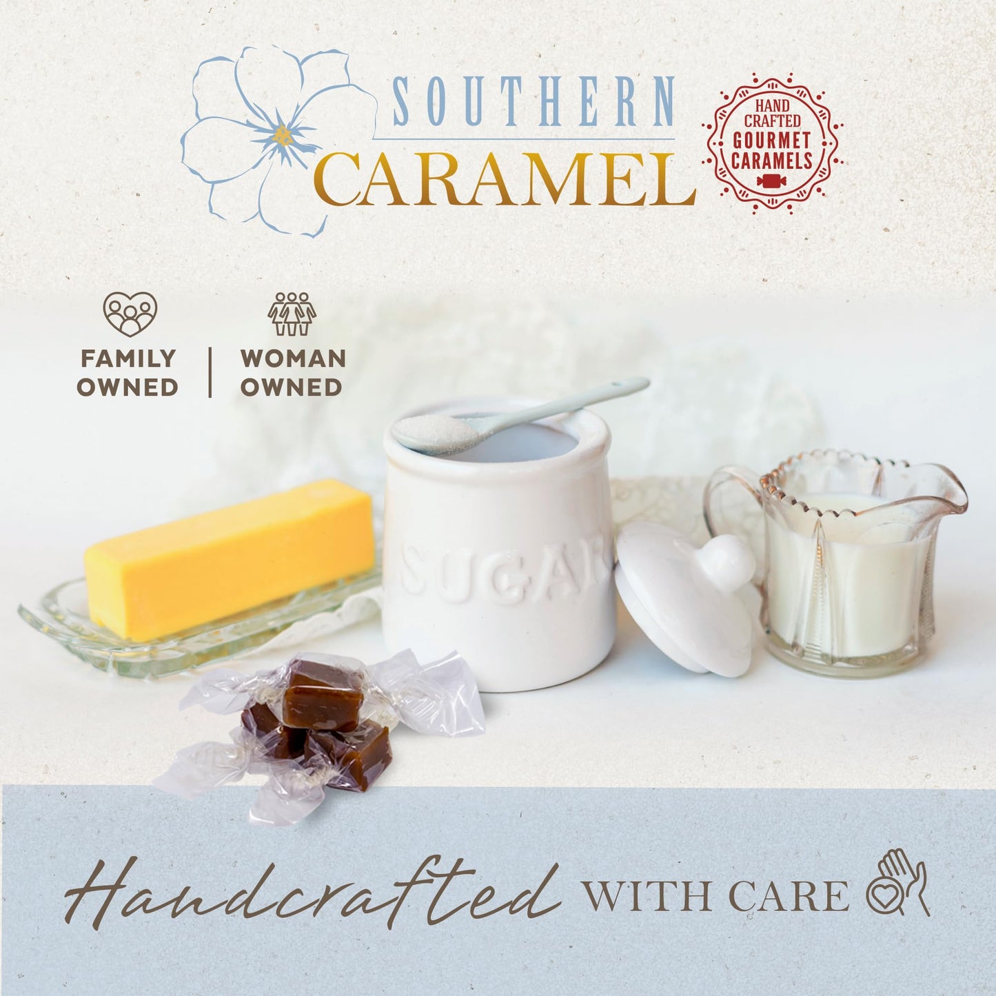 Southern Caramel Spirit-Inspired Flavor Caramels, Soft Buttery Gourmet Caramel Candy Infused With Smooth, Top-Shelf Spirit-Inspired Flavor, Handcrafted, Small Batch, Gluten Free, No Corn Syrup, Wrapped, Gift Ready Pieces, 4 Oz (Pack Of 1)