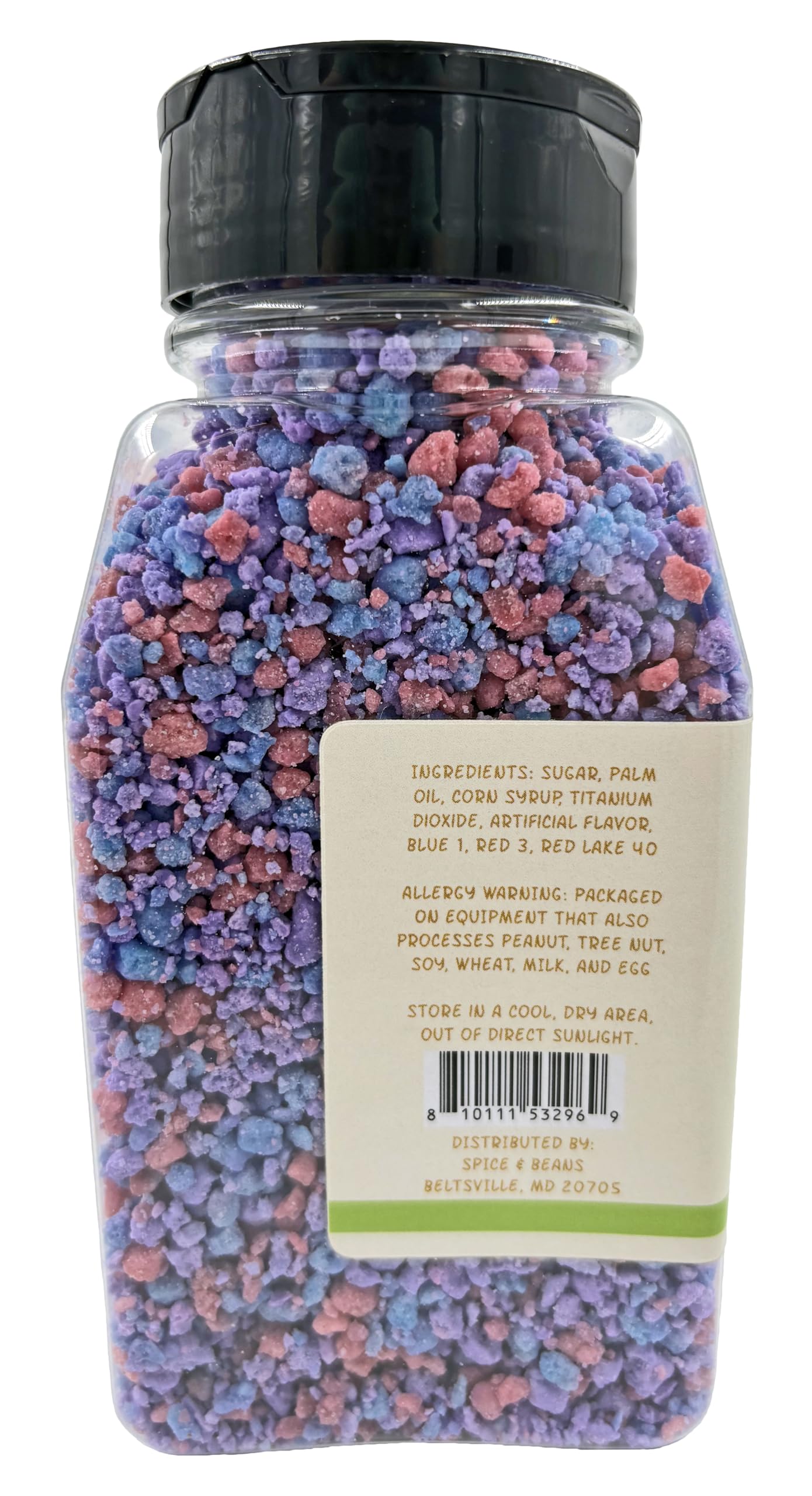 Dashers Spice & Beans - Ice Cream Topping & Cake Decoration (12 oz., Cotton Candy Crunch)