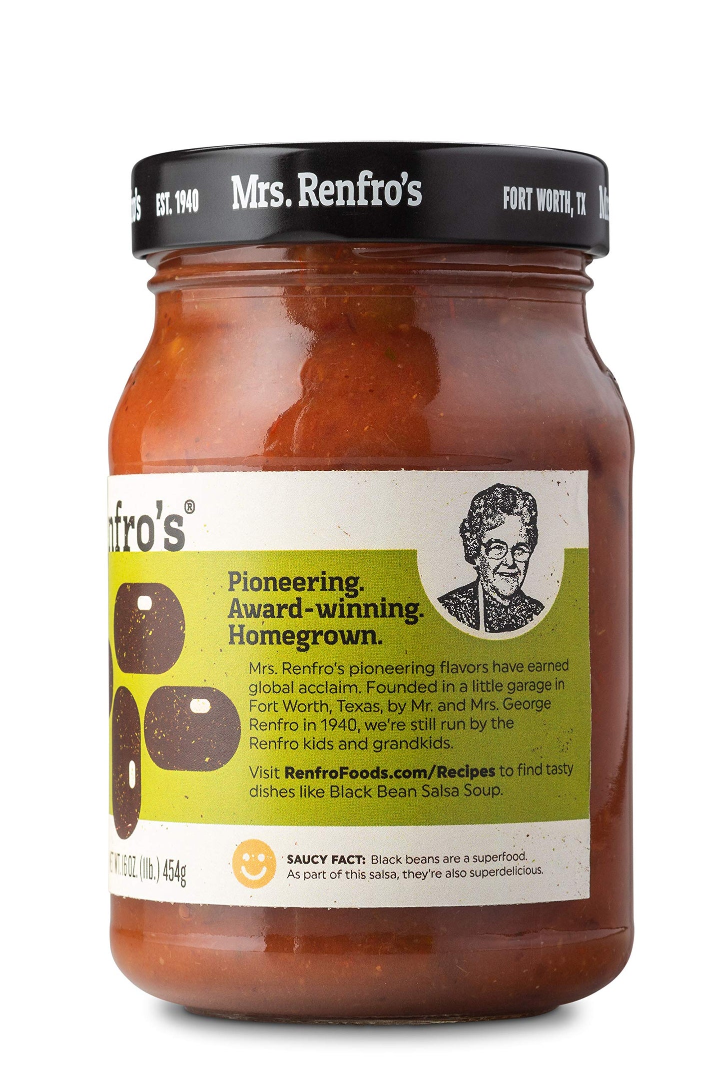 Mrs Renfro Salsa Black Bean, 16 Oz