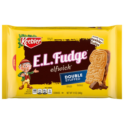 Keebler E.L. Fudge Elfwich Double Stuffed Cookies, 12 Oz. (Pack of 1)