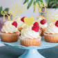 YCTHUNFISH Cupcake Toppers 24 Pack Gold Glitter Love Heart for Wedding Bridal Shower Birthday Cake Decorations