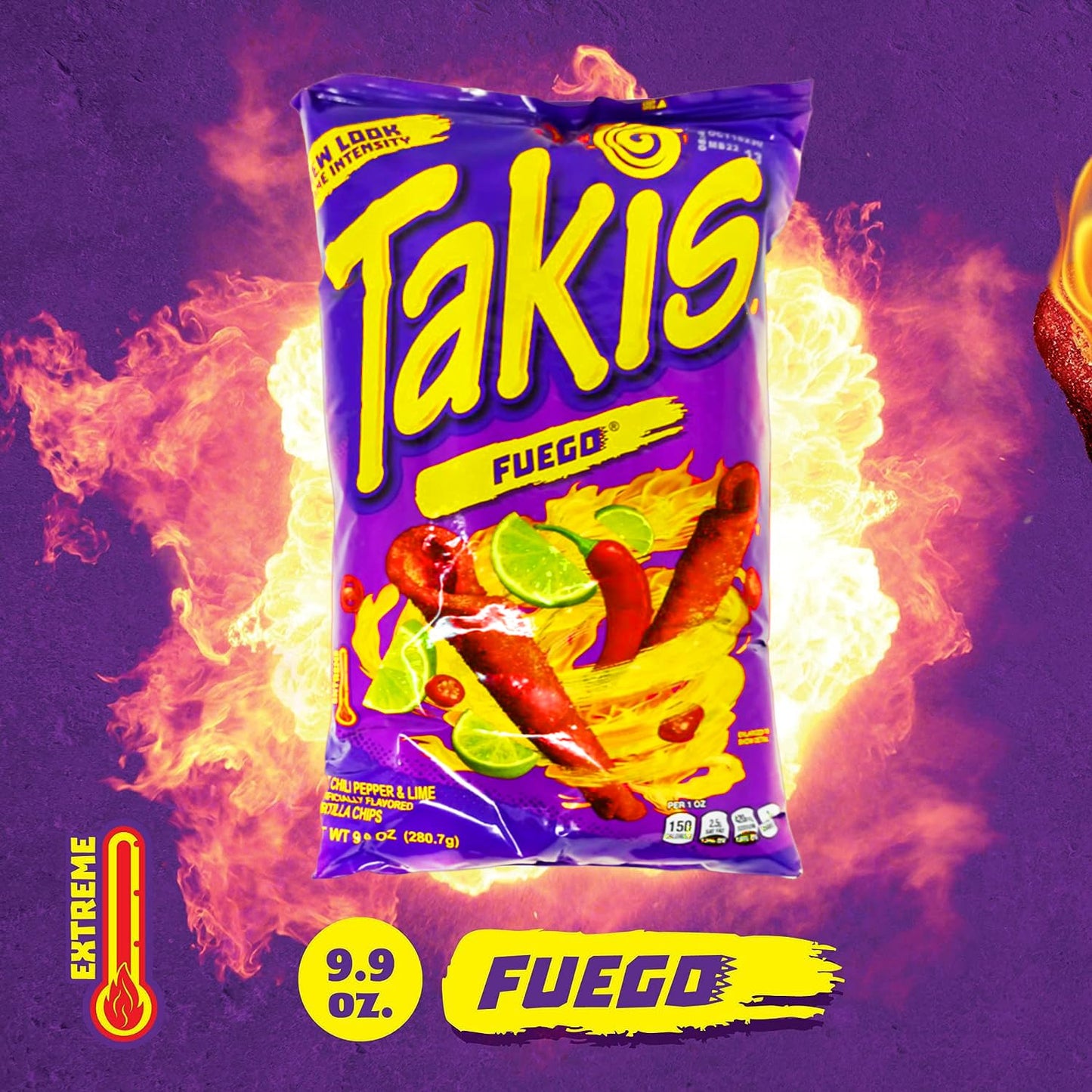 Barcel Takis Fuego Hot Chili Pepper & Lime Corn Snack: 6 Bags Of 9.9 Oz