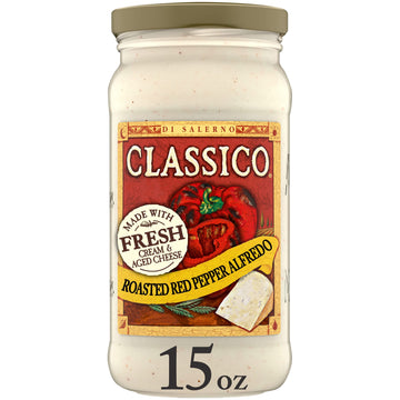 Classico Roasted Red Pepper Alfredo Pasta Sauce (15 oz Jar)