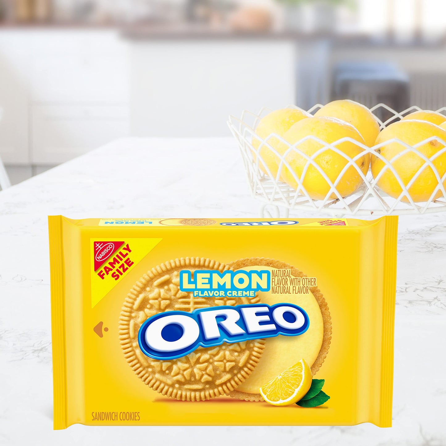 Oreo Lemon Creme Sandwich Cookies, Family Size, 12 - 18.71 Oz Packs
