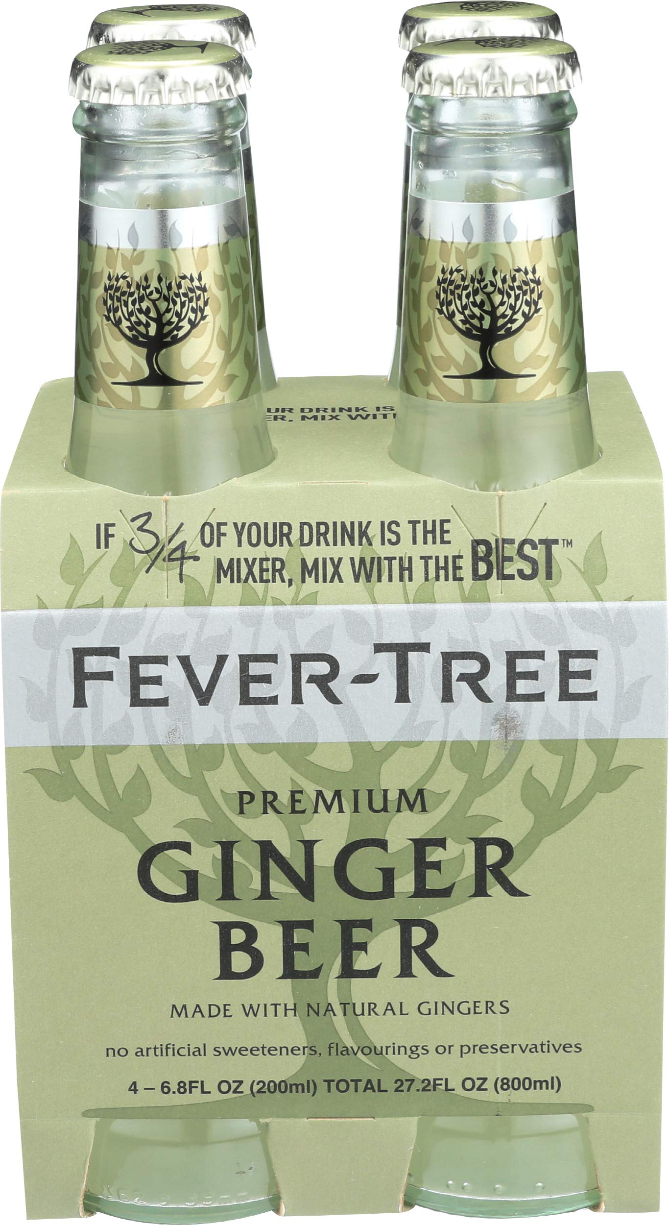 Fever-Tree Premium Ginger Beer, 6.8 Fl Oz (Pack of 4), Model B28855