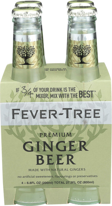 Fever-Tree Premium Ginger Beer, 6.8 Fl Oz (Pack of 4), Model B28855