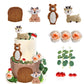 RASSLISA Woodland Animal Cake Toppers, Fox Bear Deer, Clay Decorations, Flowers, Model LISA-LS-NN-XG03