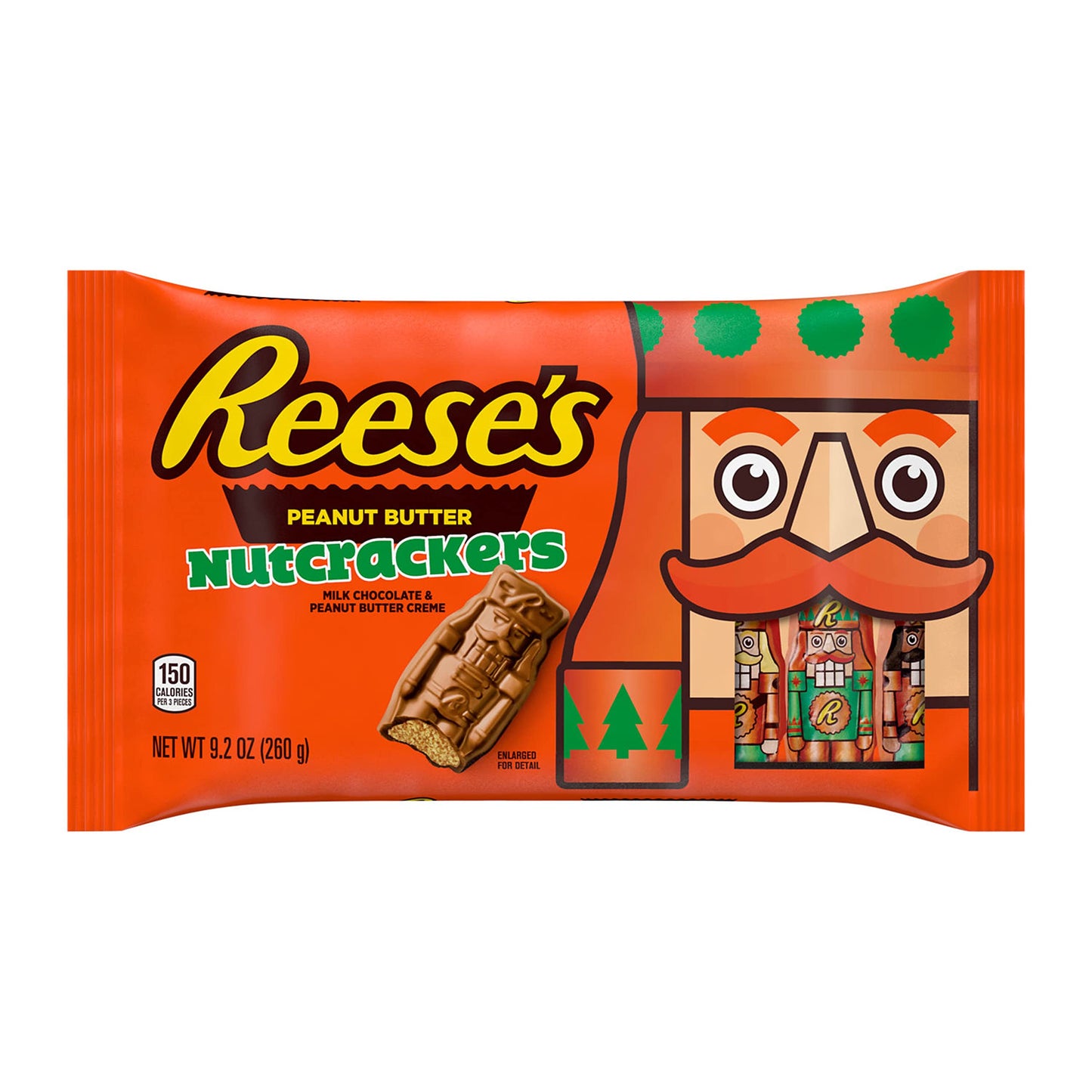 REESES Chocolate Peanut Butter Creme Nutcrackers, Christmas Candy Bag, 9.2 oz