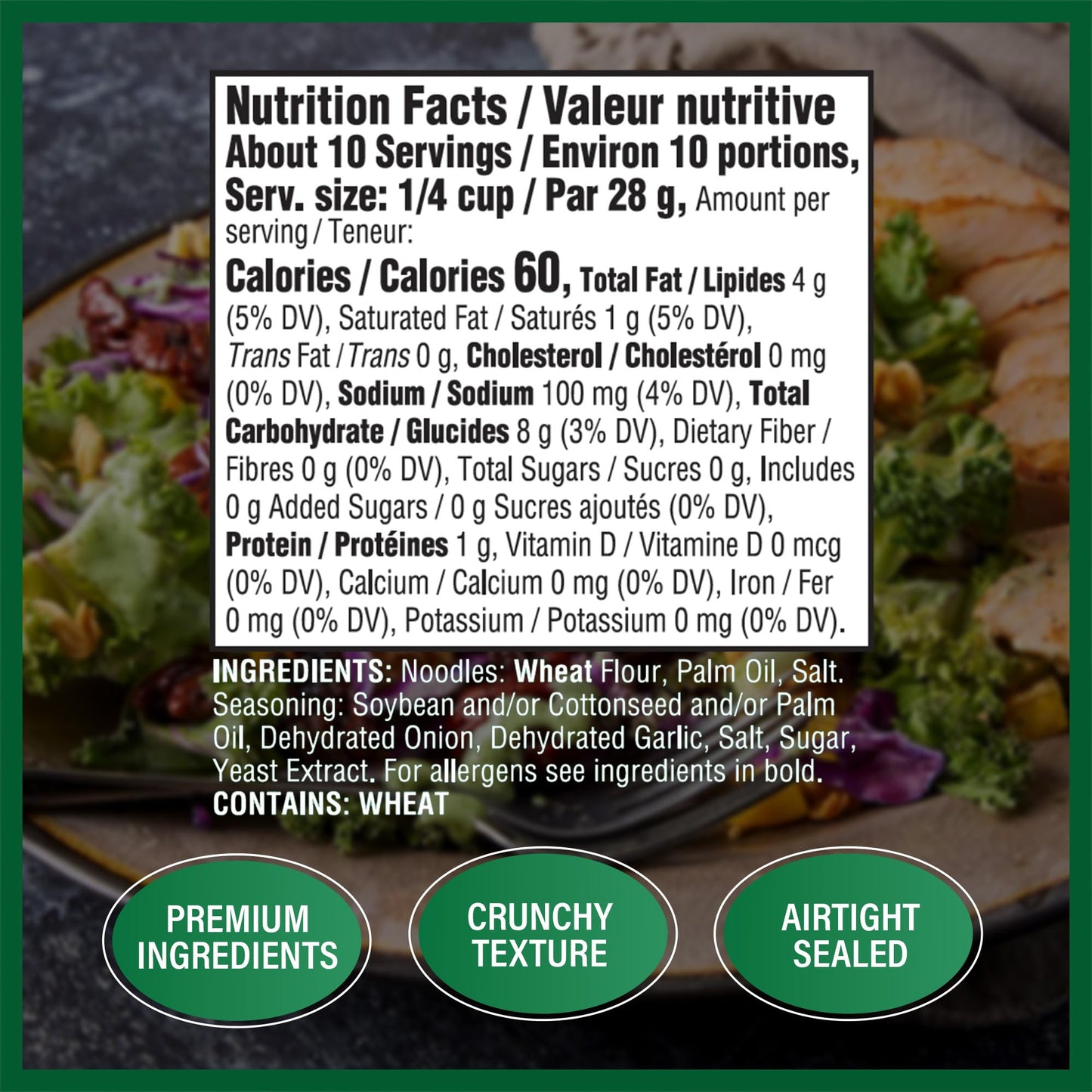 Gefen Onion Garlic Ramen Salad Toppers, 10 Oz (2 Pack) | Ready To Use | Crunchy Salad Topping | Ramen Noodle Crunch | Soup Toppe