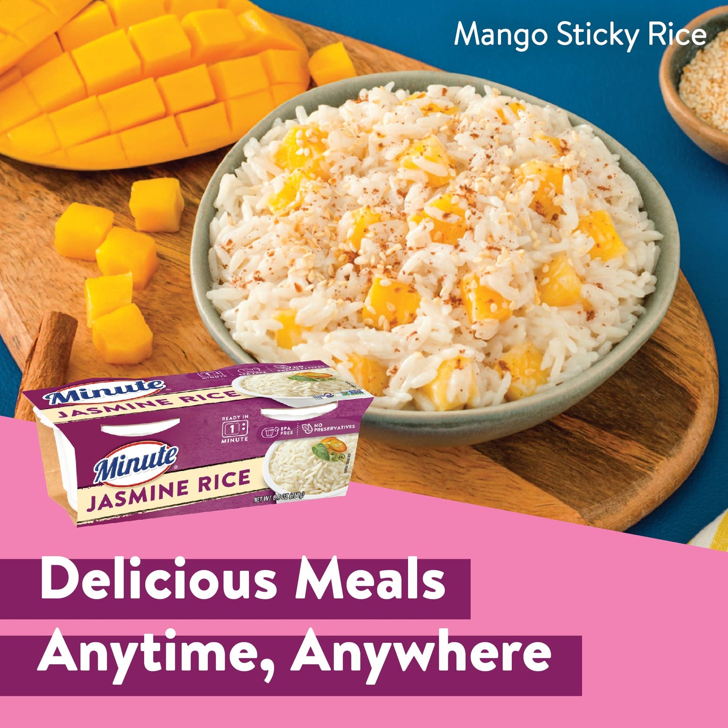 Minute Ready-to-Serve Jasmine Rice, Microwavable Rice Cups, 8.8-Ounce Cups (Pack of 8)