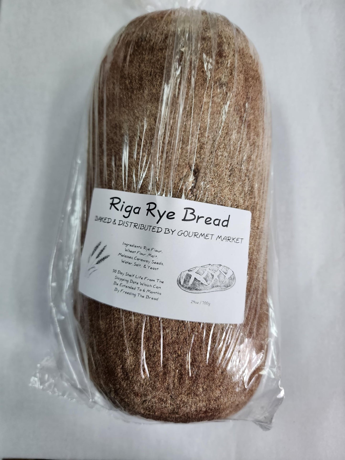 European Style 100% Rye Bread & Riga Rye Bread (1 Loaf Each)