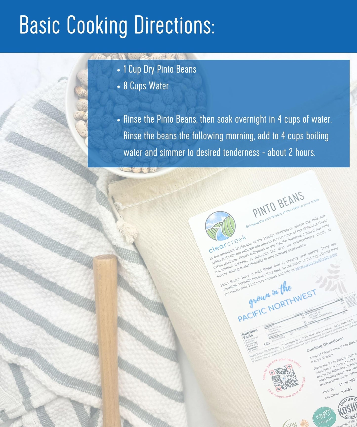 Certified Glyphosate Residue Free Pinto Beans | 18 Lbs | Non-Gmo | Kosher