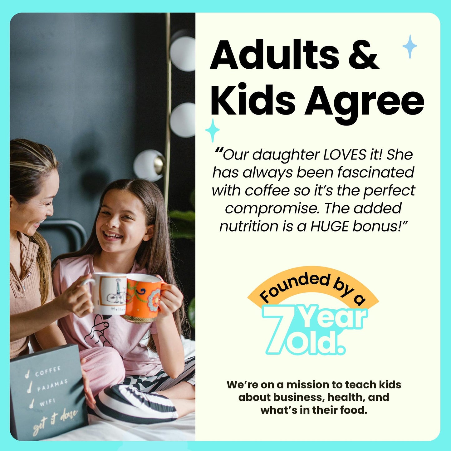kiid Coffee - Caffeine-Free Organic Coffee for Kids - 12 Servings, 12 Vitamins & Minerals, Gluten-Free, Caramel Flavor