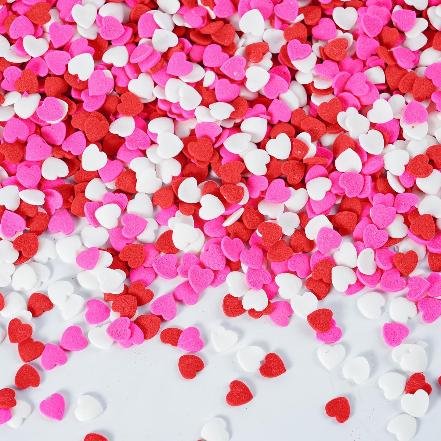 Valentines Sprinkles for Baking, 7oz Pink White and Red Heart Sprinkles for Cake Decorating, Valentine Sprinkles for Cookies, Ca
