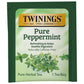 Twinings Peppermint Herbal Tea, Caffeine-Free, 20 Individually Wrapped Teabags, Fresh Minty Flavor, TWI-050