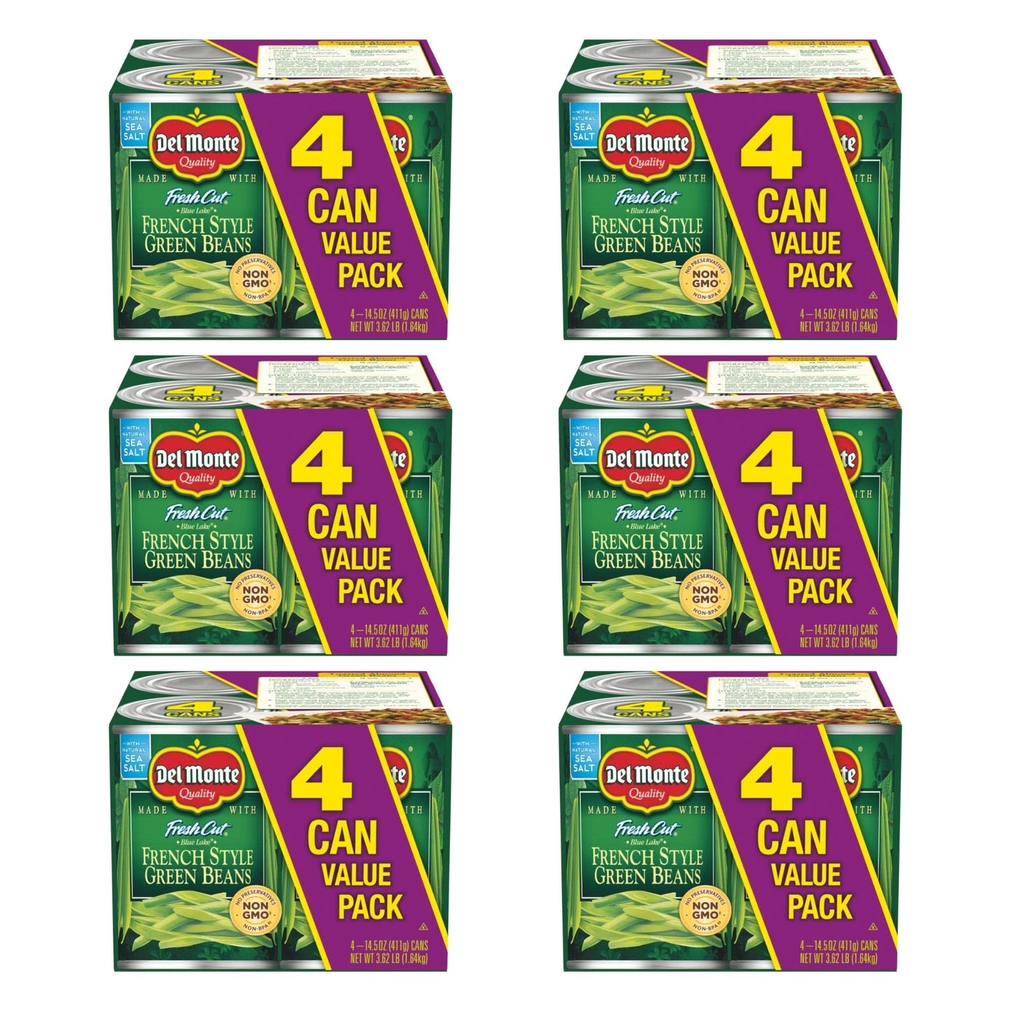 Del Monte FRESH CUT BLUE LAKE French Style Green Beans Canned Vegetables, 14.5 Ounce (Pack of 24), (2400016289)