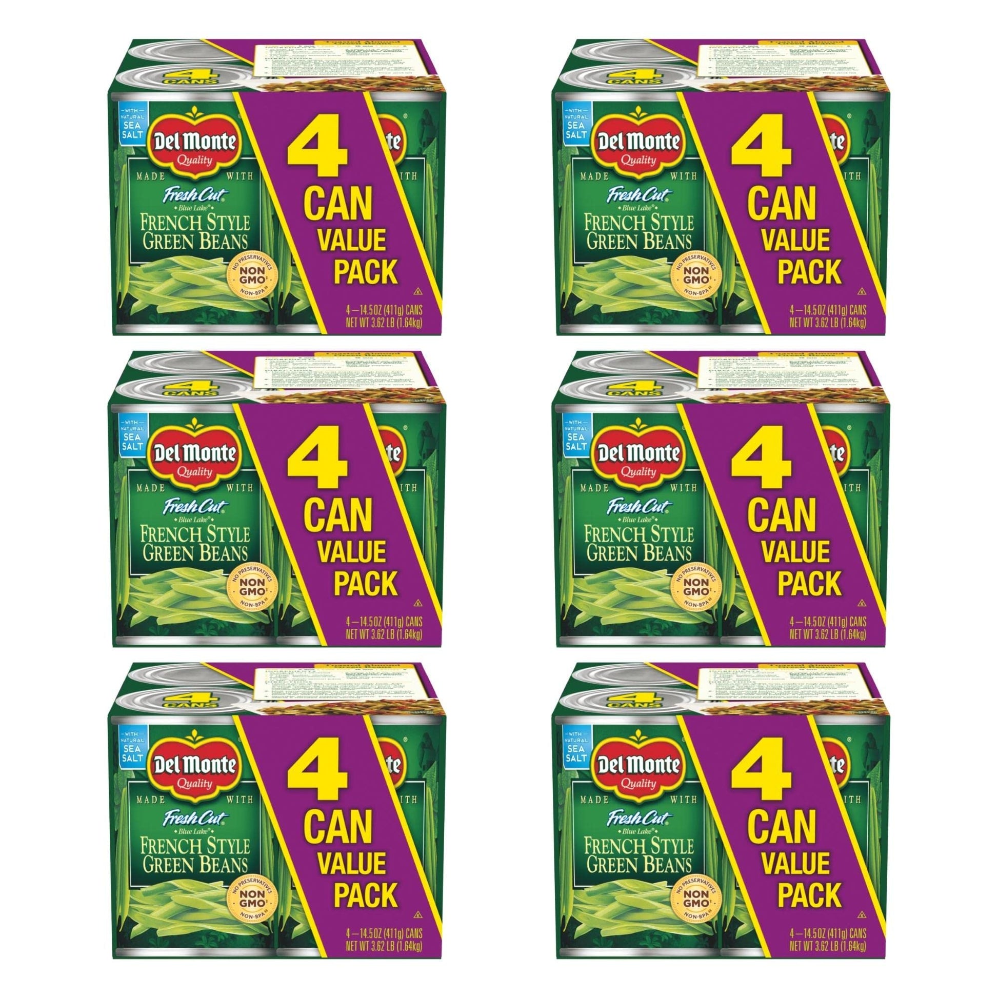 Del Monte FRESH CUT BLUE LAKE French Style Green Beans Canned Vegetables, 14.5 Ounce (Pack of 24), (2400016289)