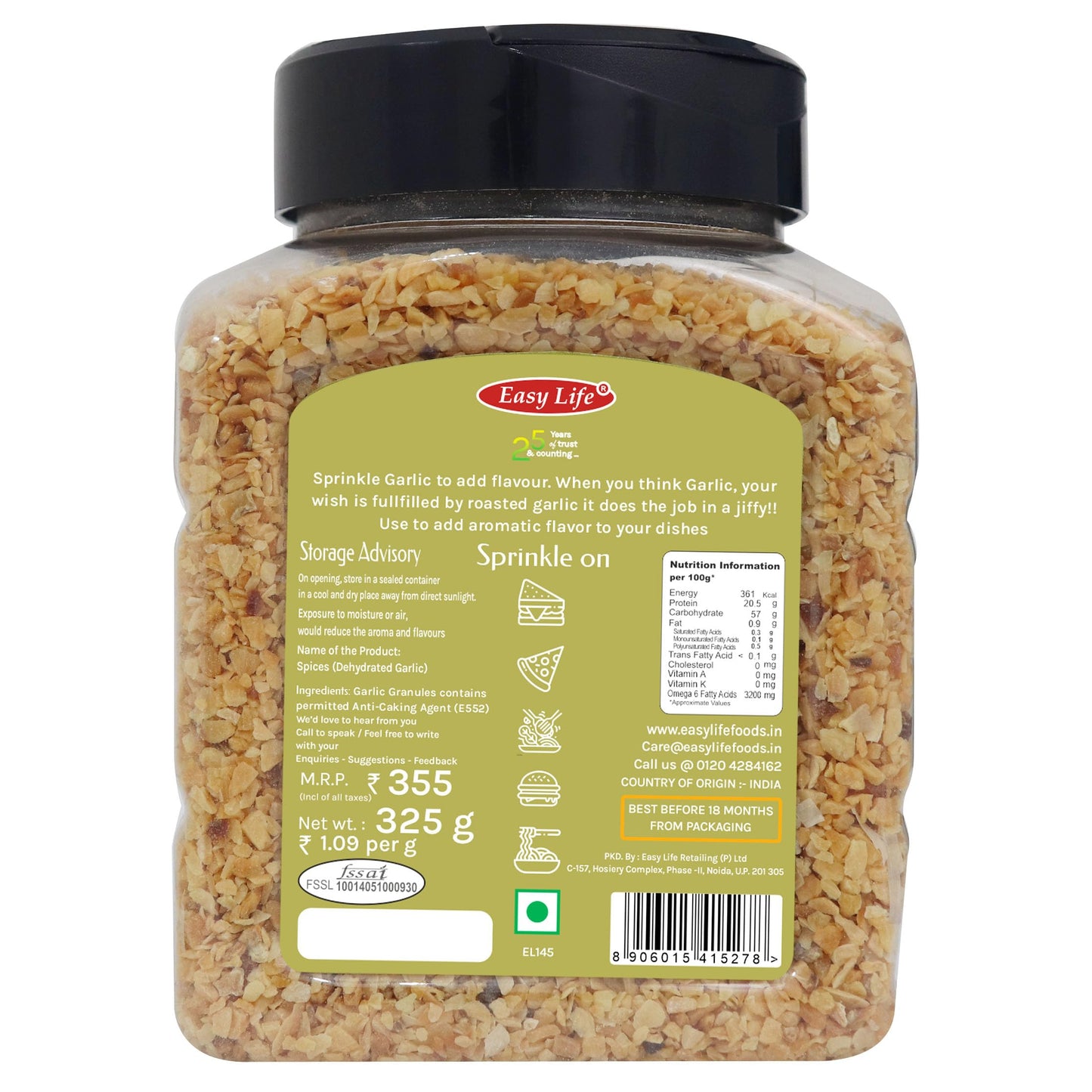 Easy Life Roasted Garlic 325G (Chefs Easy Solutions For His Basket Of Ingredients - A Perfect One!! :)