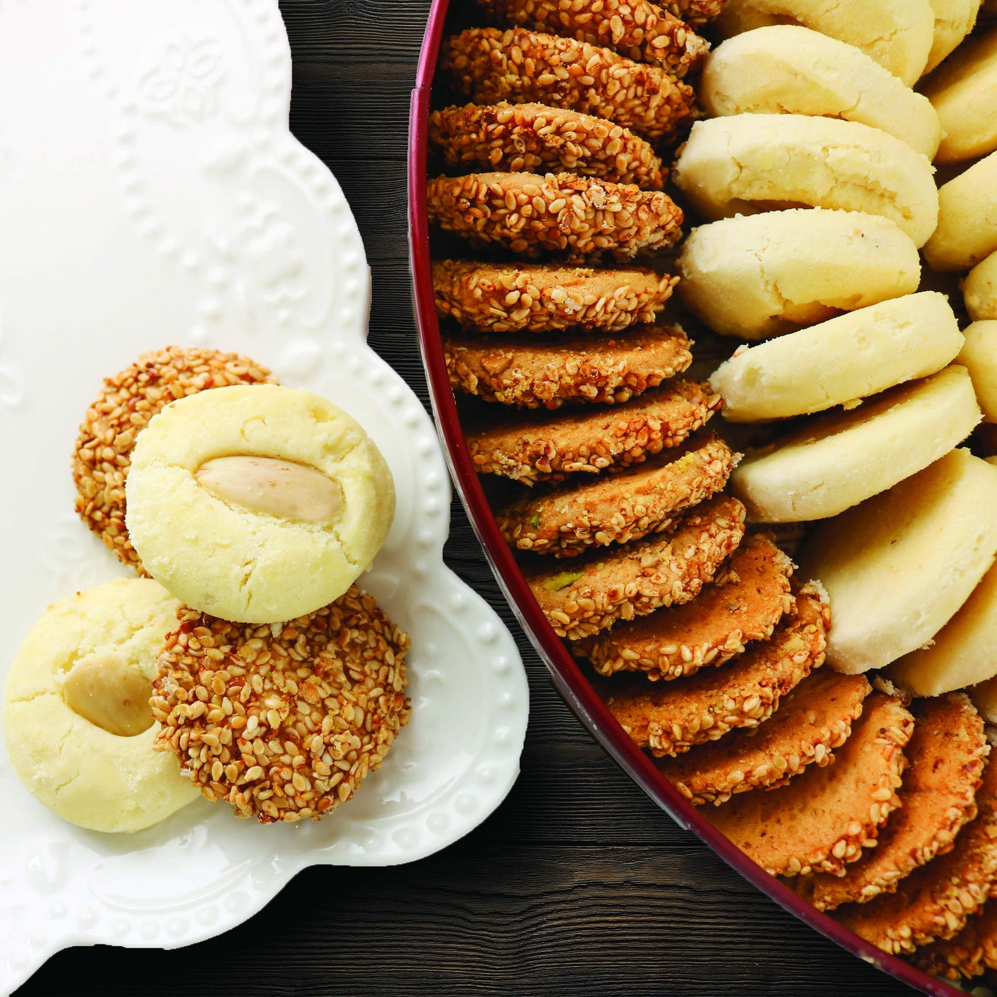 Zalatimo Sweets Since 1860 Cookies Gift Box, Assorted Shortbread Variety Pack, 100% Natural, 28.7 x 22.4 x 29.0 cm,