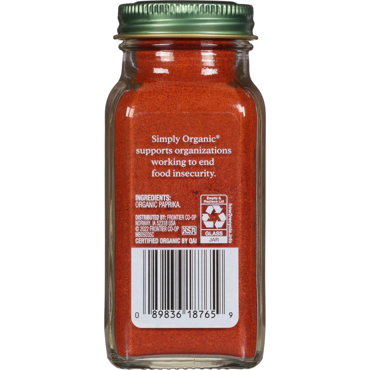 Simply Organic Paprika Ground, Certified Organic, 2.96 Ounce Container