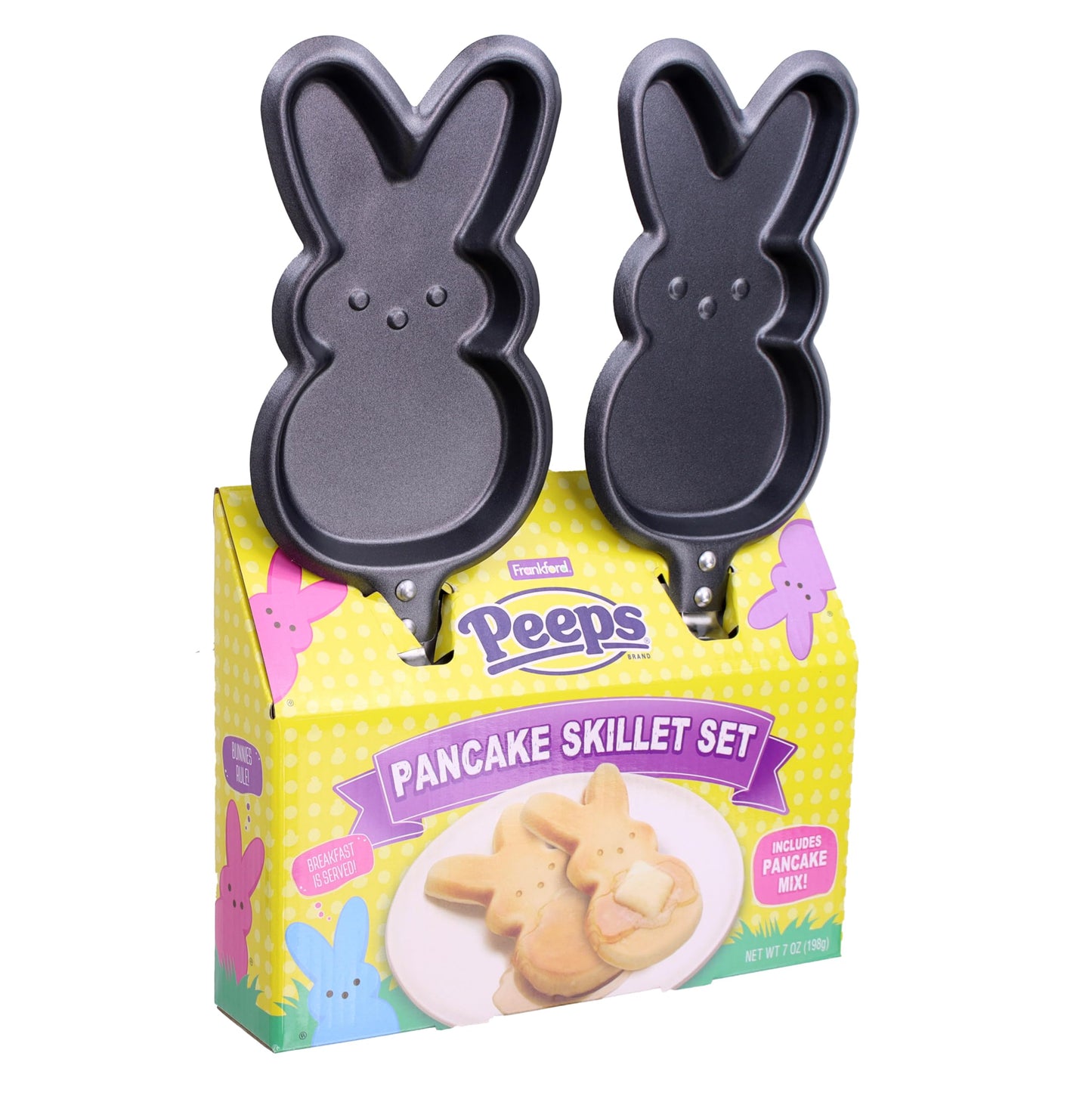 Frankford Peeps Bunny Shaped Skillet 2 Pack With Pancake Mix Gift Set