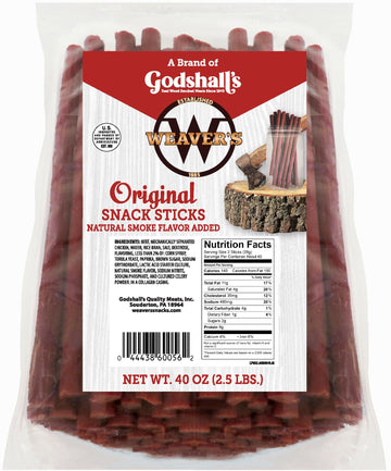 WEAVERS Original Snack Sticks - 80 Mild Flavored Beef & Chicken Sticks, 40oz Bag
